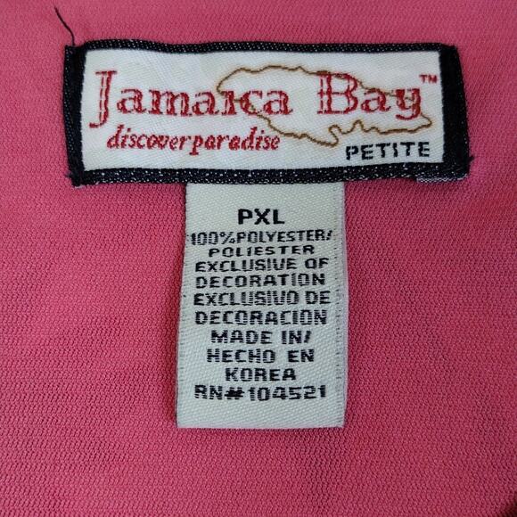 Jamaica Bay Vintage Y2K Petite Pink Floral Ruffle Short Sleeve Coastal Blouse - Picture 4 of 8